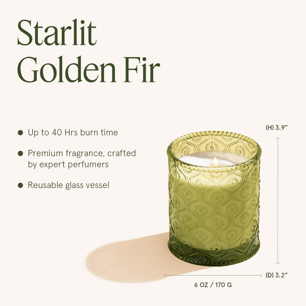Starlit Fir Pine Scented Candles, Soy Wax 40 Hrs