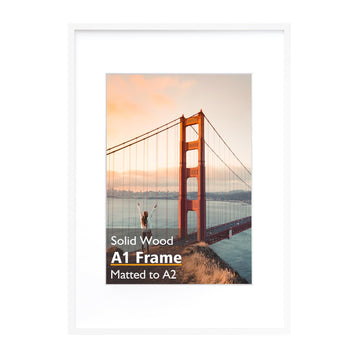 A1 Picture Frame Solid Wood White Poster Frames 1 Pack