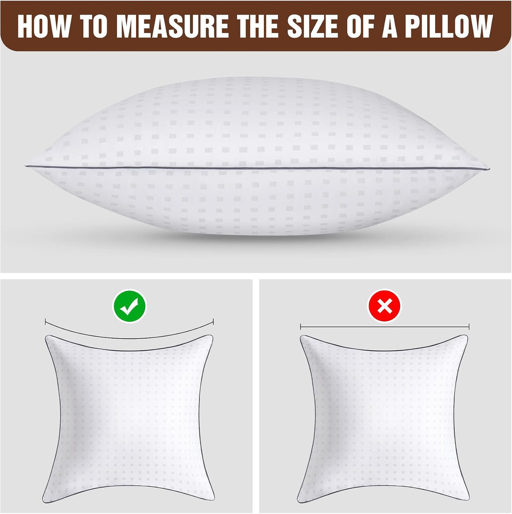 18"x18" Pillow Inserts with 100% Cotton Cover Decorative Square Throw 18 Pillows for Couch, Sofa and Bed - Set of 2