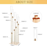 Tall Floor Candle Holder Set, 8-arm Metal Floor Candelabra Candle Holders, Large Gold Wedding Centerpiece, 45.3'' H