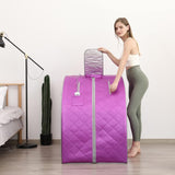 Smartmak Far Infrared Sauna, One Person at Home Portable Full Body SPA Tent with Heating Foot Pad and Portable Chair