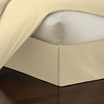 Poplin Tailored Bed Skirt Dust Ruffle, Cotton Blend Design, 14" Drop Length, Butter (FRE20114BUTT03)