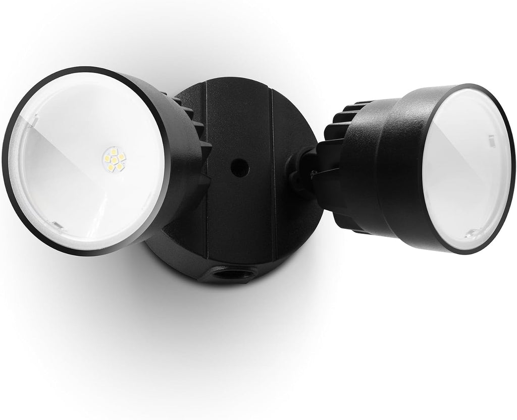 P6221B-D2D 2000 Lumen 18 Watt 28 LED Dual-Head Flood Light Outdoor Dusk to Dawn Waterproof Exterior Security Wall