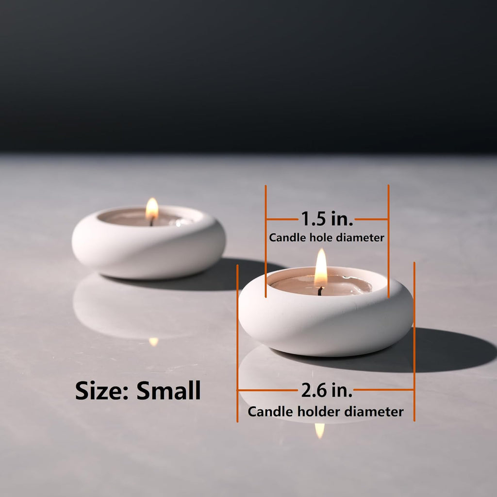 Handmade Decorative Pebble Tealight Candle Holders Set of 8 - Handcrafted Home Decor Accent for Calming Earthy