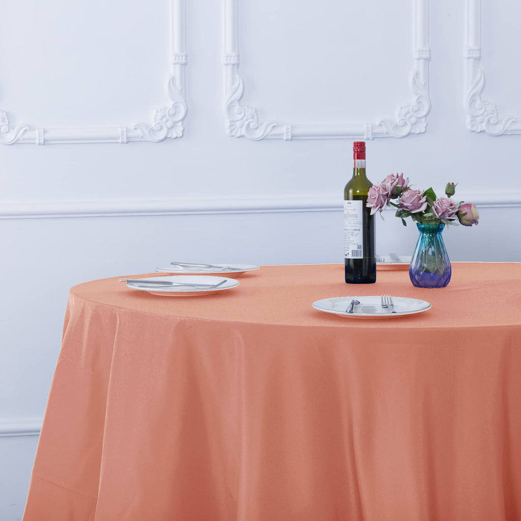 2pack 108 Inch Dusty Pink Round Tablecloth in Washable Polyester Fabric for Wedding/Banquet/Restaurant/Parties