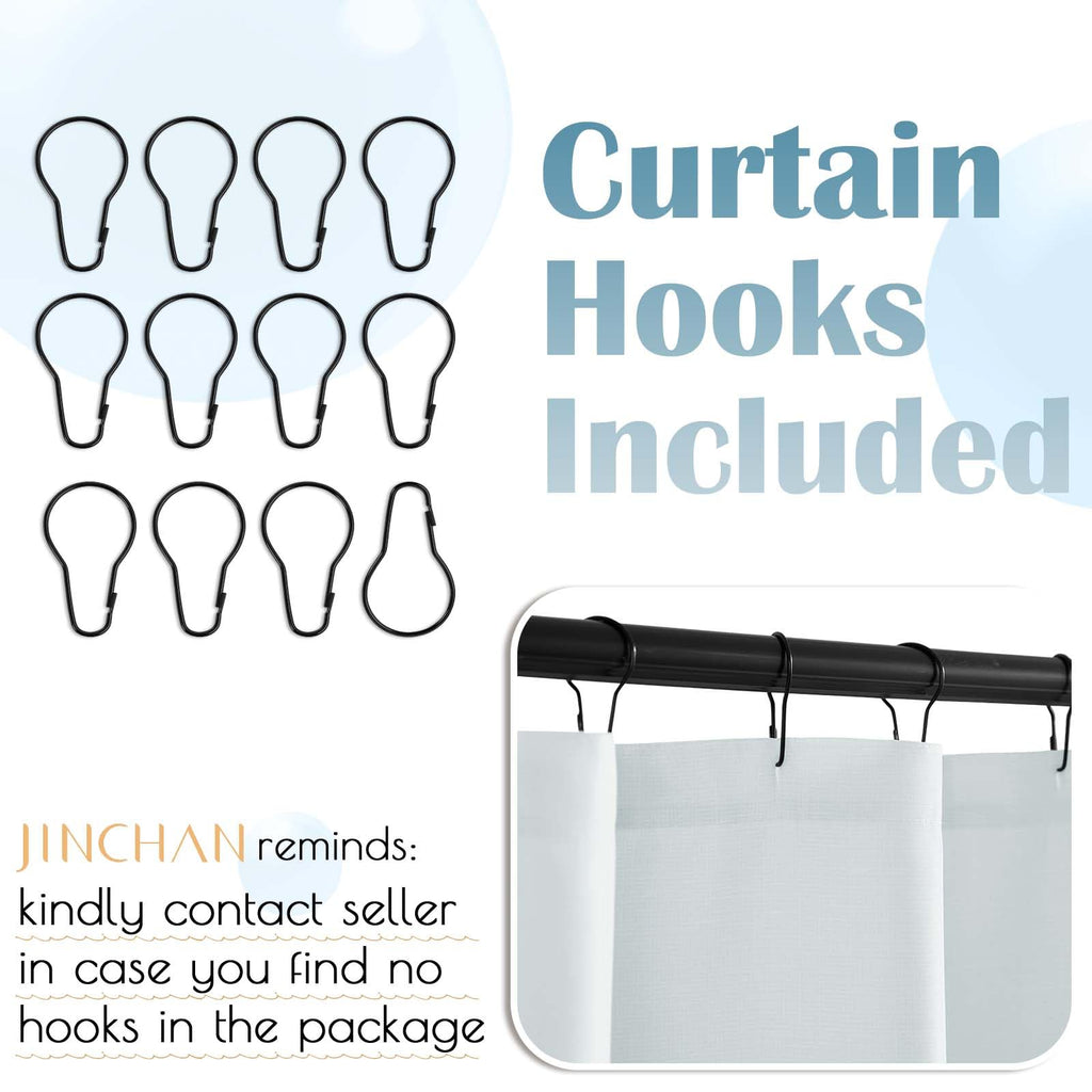 Extra Long Blue Shower Curtain 70x84 inch 12 Hooks