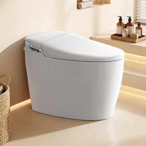 Smart Toilet with Bidet Built-in: Bidet Toilet with 4 Washing Modes Child Friendly, Toilet Bidet with Heated Seat