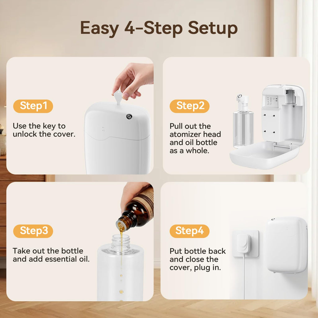 Waterless Essential Oil Diffuser with Bluetooth App Control