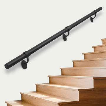 Stair Railing Indoor Metal Hand Rails for Indoor Stairs 1.5" Pipe Aluminum Wall Mounted Outdoor Handrail for Steps