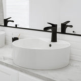 Karran Valera 18 Inch Round Vessel Bathroom Sink, Vitreous China Above Counter Vanity Sink with Overflow