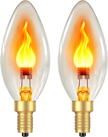 Real Flame Light Bulbs, E12 Flickering Bulb for Indoor Outdoor