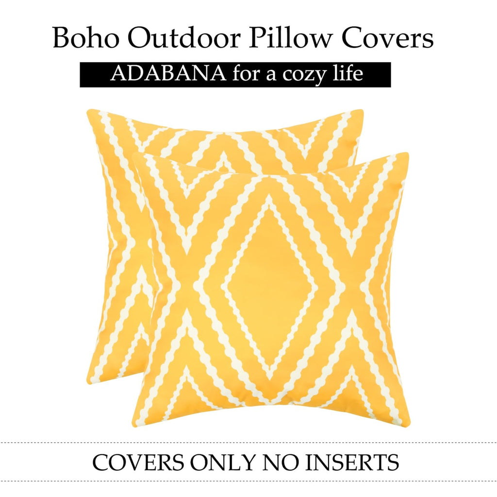 Outdoor Waterproof Pillow Covers 18x18 Yellow