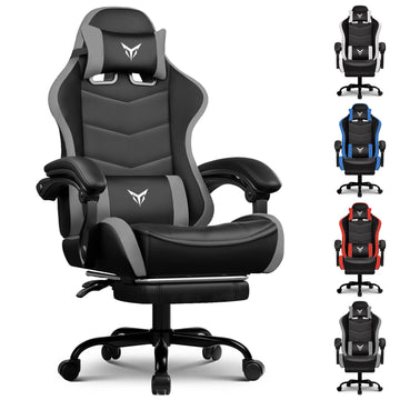 Gaming Chair with Footrest, Video Game Chairs Racing Style PC Game Chairs 350lbs for Adults - Padded High Back