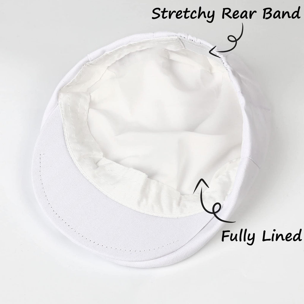 Infant White Driver Caps Vintage Boy Christening Hat