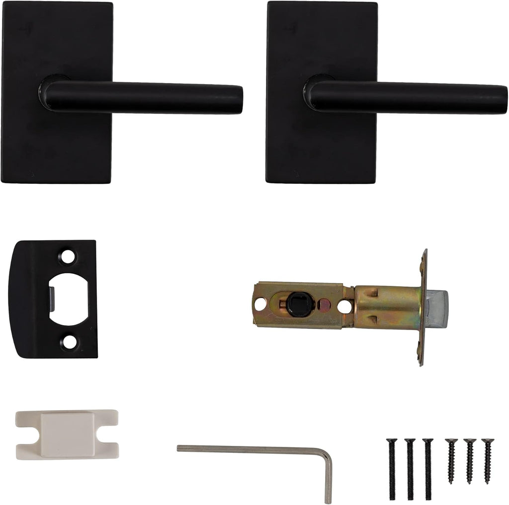 Passage Lever Door Handle Designer Series Non-Locking Lever Set [ or Closet Doors] Reversible for Right & Left Sided - Door Lever
