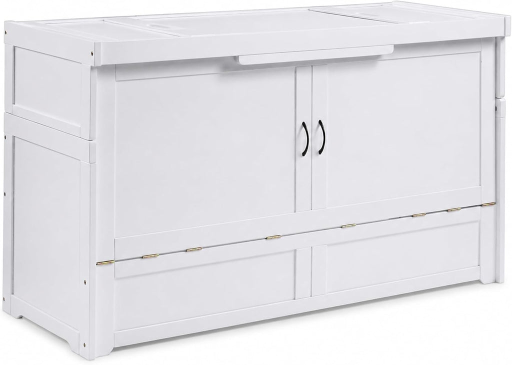 Murphy Cube Cabinet Bed (White, Queen)