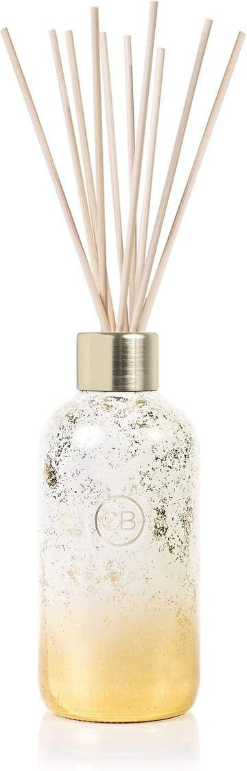Glimmer Reed Diffuser Set - Includes Diffuser Sticks, Scented Oil, and Decorative Glass Bottle - Home Decor Room