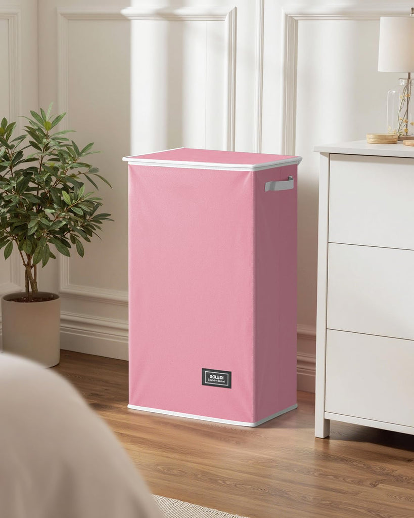 100L Laundry Hamper with Lid, Large Collapsible Laundry Basket