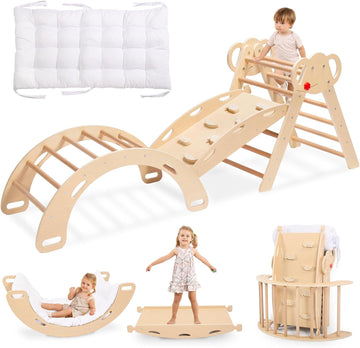 Triangle Set, Montessori in-1 Climbing Set with Cushion