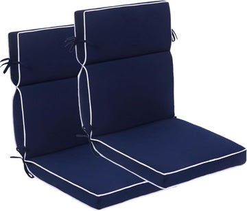 Outdoor Patio Chair Cushions Set of 2, Water Resistant Adirondack Chair Cushions 44 x 21 in, All Weather Seating