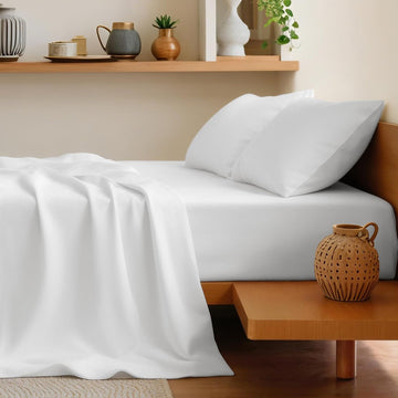100% Egyptian Cotton Sheets - 600 Thread Count Sheets, Ultra Soft Breathable Sheet Sets, Hotel Quality Sateen