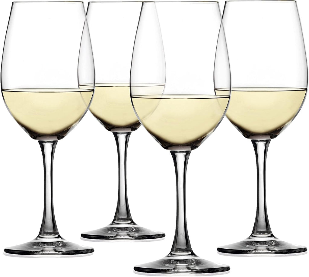 Wine Lovers White Wine Glasses Set of 4 - Elegant Stemmed Crystal Wine Glassware for Chardonnay, Sauvignon Blanc &