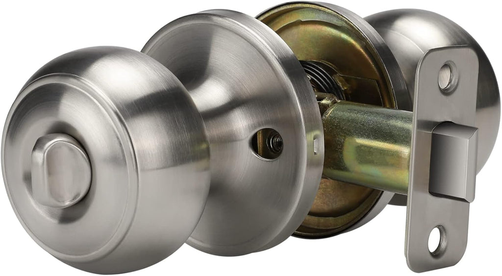 Brushed Nickel Door Knobs Interior Door Knobs Privacy 6 Pack