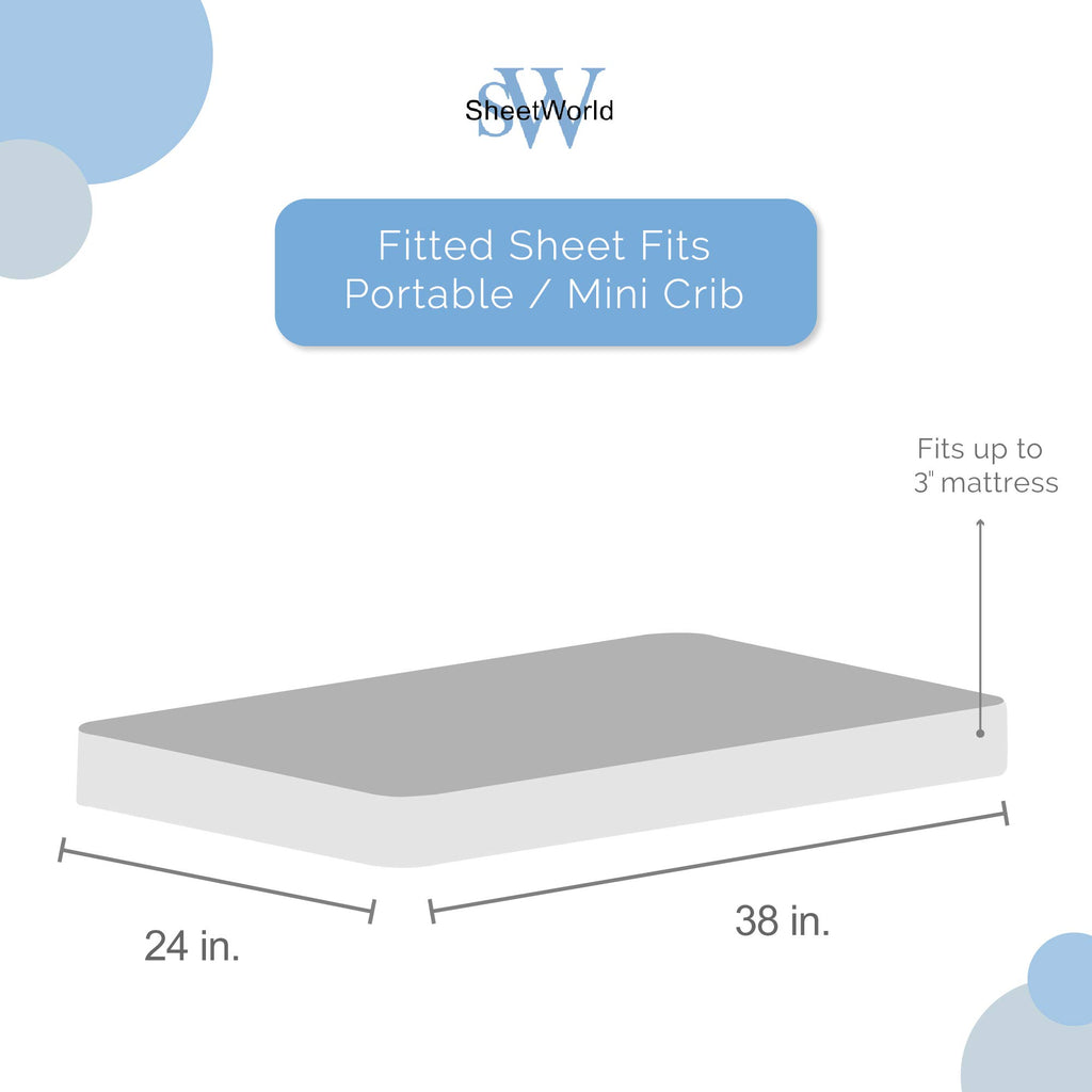 SheetWorld Mini Crib Sheet 24x38 - 100% Cotton Jersey Knit - Soft Fitted Baby Sheet for Portable Cribs - Made in USA