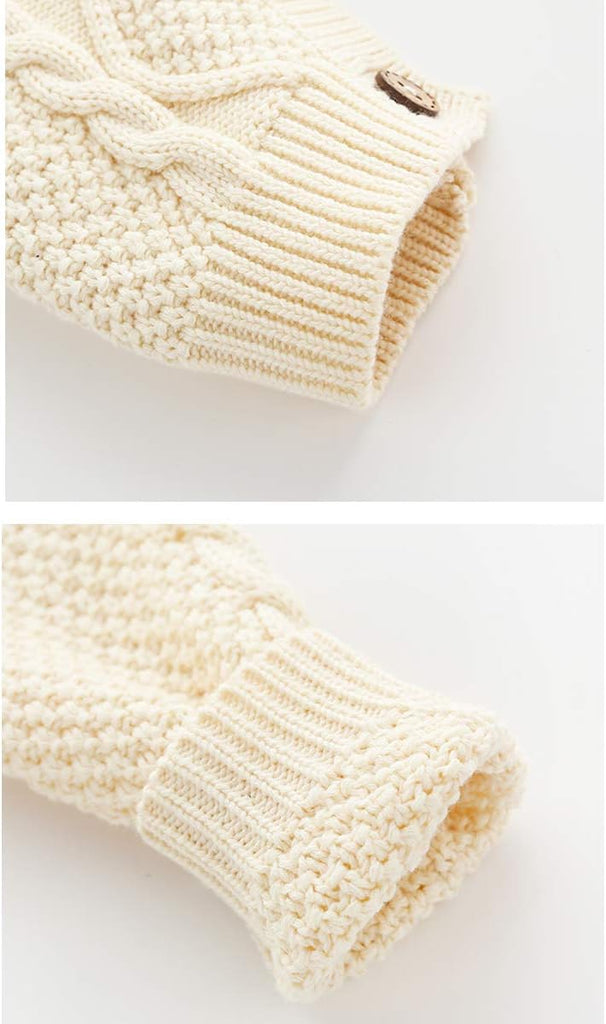 Newborn Baby Boys Girls Sweater Knitted Romper Toddler Casual Outfit with Warm Hat Set