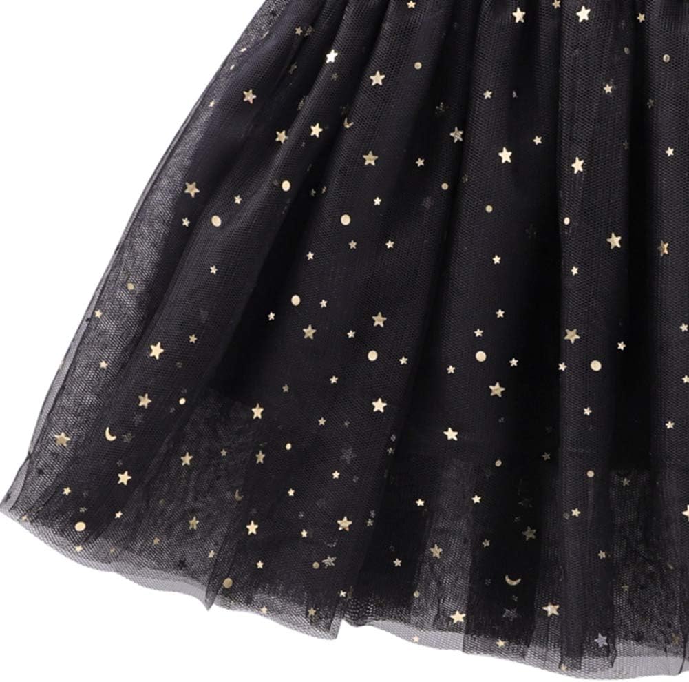 Toddlers Girls Sparkle Tulle Tutu Skirt with Sequins Stars Moon Sun