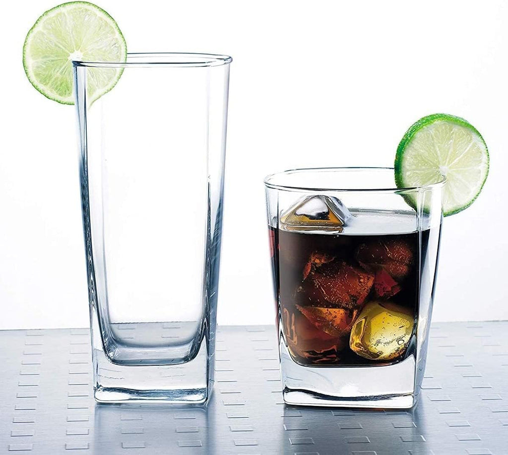Collins Everyday Drinking Glasses Set of 16 Drinkware Kitchen Glasses for Cocktail, Iced Coffee, Beer, Ice Tea, Wine