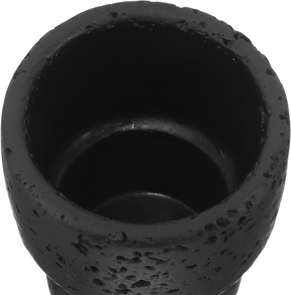 Cement Match Holder Jar with Faux Lava Stone Design Black Matchstick Storage Container for Match Boxes Easy to Move