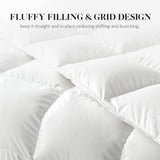 Feather Down Fiber White Comforter, All Season Luxury Bed Comforter,Ultra Soft 100% Cotton Duvet Ins