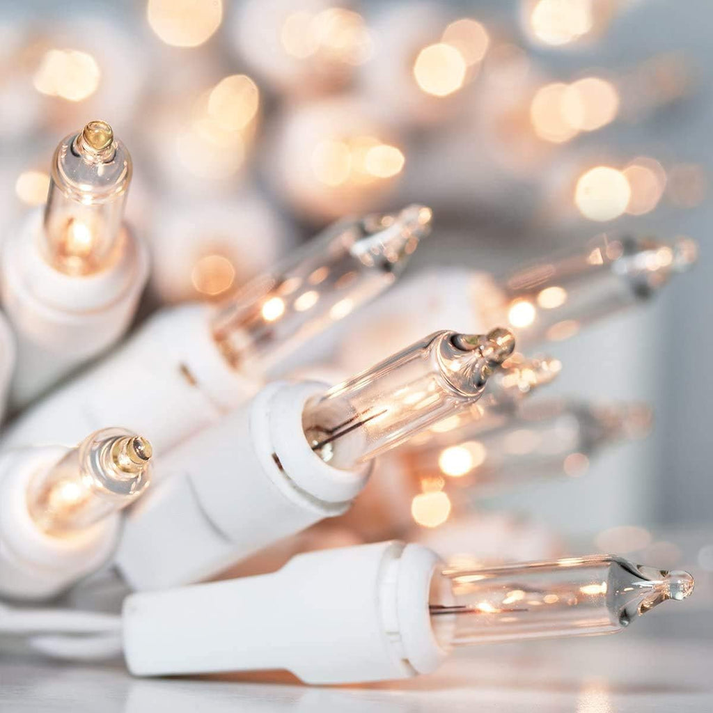 Christmas Icicle Lights, 35Ft 300 Count Incandescent, Warm White