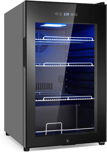 Beverage Refrigerator 17 inch Wide - 126 Can Beverage Cooler with Glass Door | C