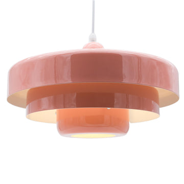 Pink Pendant Light Mid Century Pendant Lamp Nordic Pendant Lighting Fixture Hanging Ceiling Light 3-Layer Shade