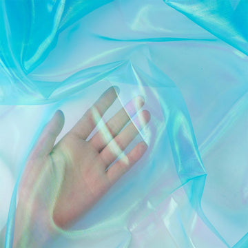 Organza Fabric, 1.6x3.3 Yards Long Bridal Solid Organza Fabric Magic Gradient Organza Polyester Fabric Iridescent