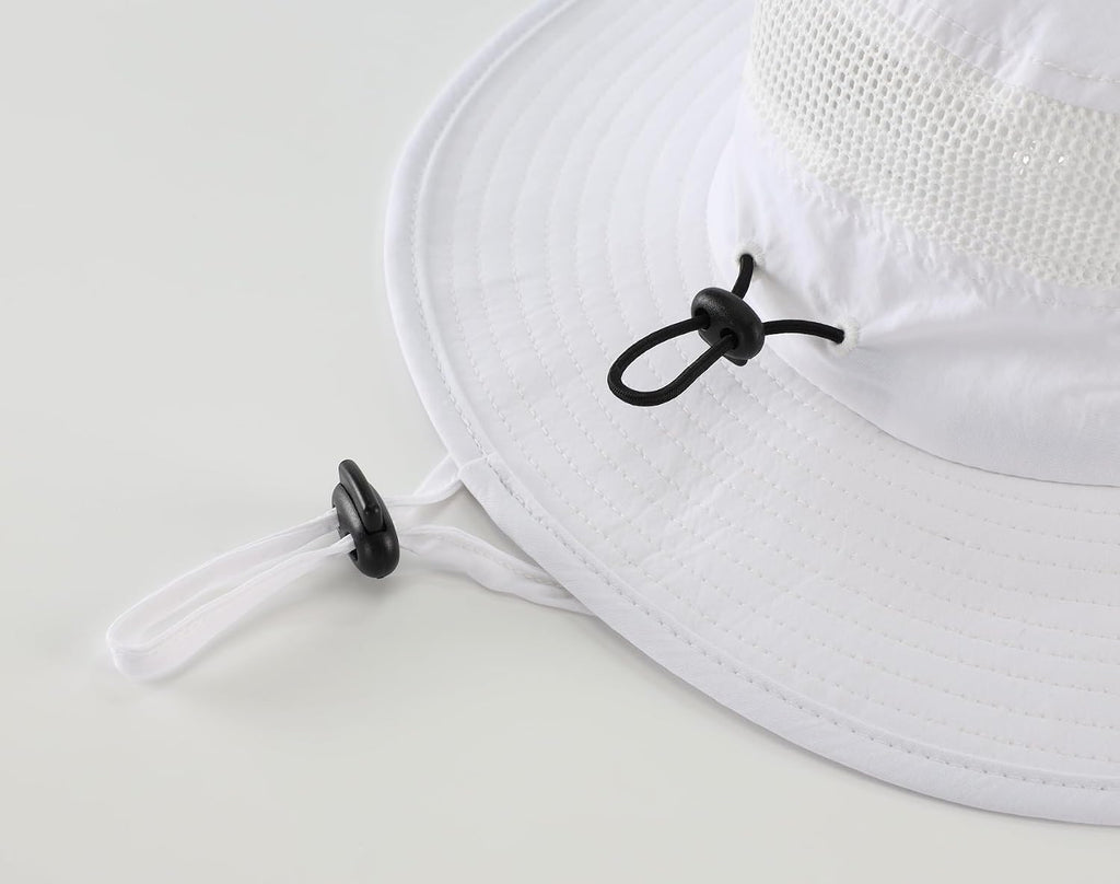 UPF50+ Kids Wide Brim Sun Hat for Boys Girls UV Protection Hat Mesh Wide Brim Fishing Hat Beach Water Bucket Hat