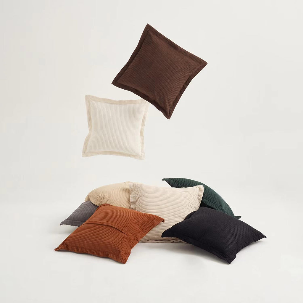 Set of 3 Soft Oversized Striped Corduroy Throw Pillow Cover 28x28
