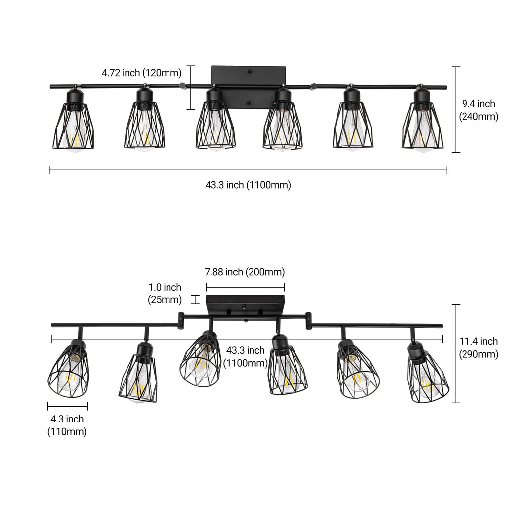 Plug in Track Lighting with Power Cord, Black (No Bulbs)