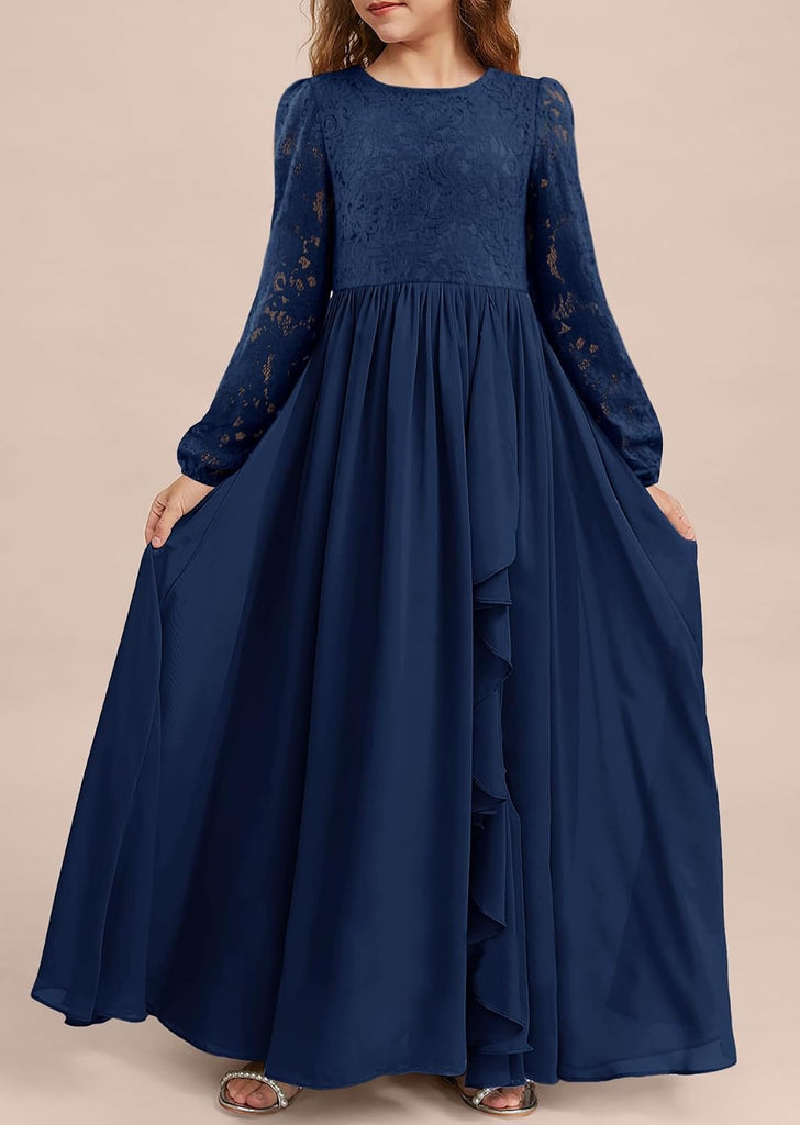 Formal Long Sleeve Flower Girl Dress for Wedding Party