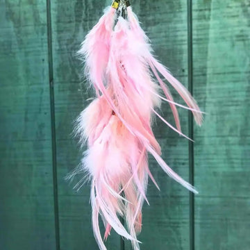 Rooster Hackle Feather Trim Fringe for DIY Clothing Craft Dress Decoration(Pink) - 2yards