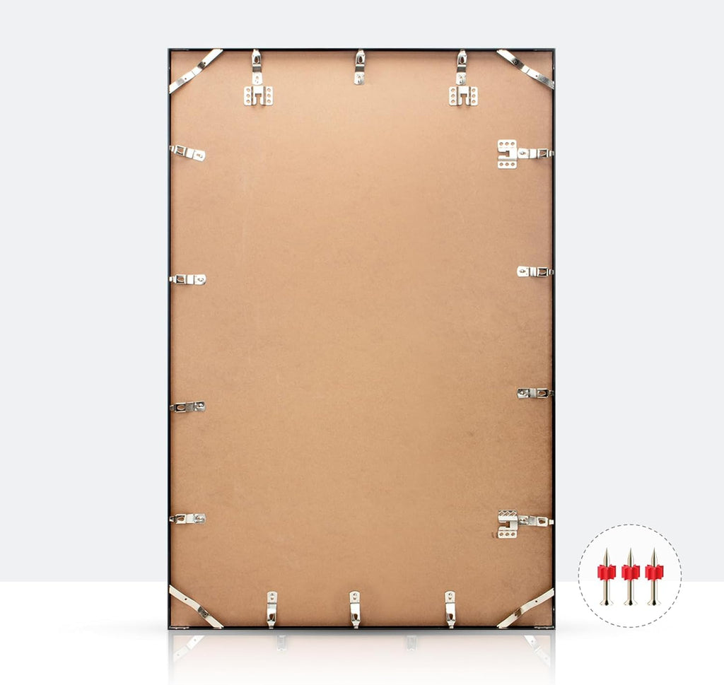 24x36 Poster Frame in Black, Metal Thin Board 24 x 36 Frame with Acrylic Plexiglass for Pictures 20x28 with Mat or