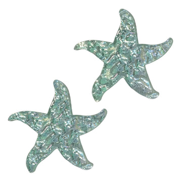 Starfish Glass Swimming Pool Step Marker Mosaic (5", Aquamarine) (2 Pack)