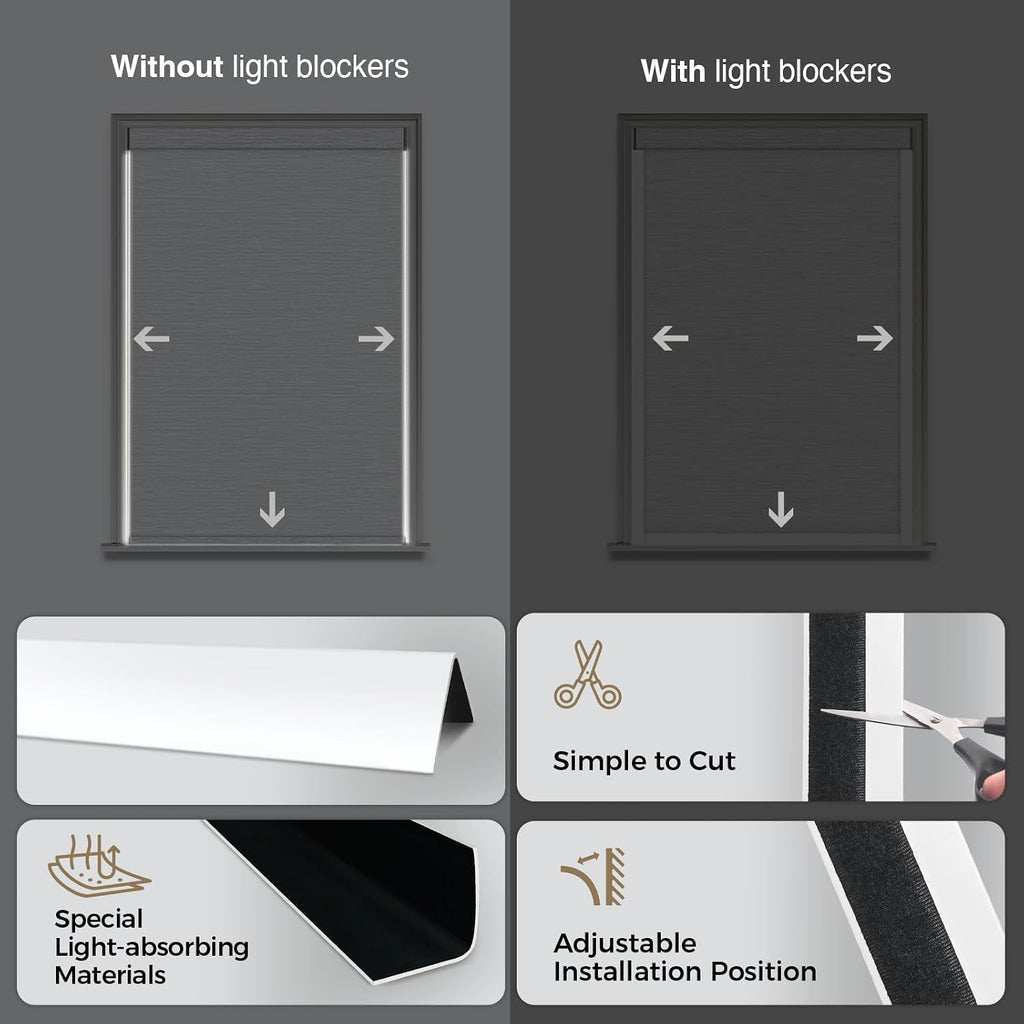 Motorized Blinds with Remote, Blackout Smart Roller Shades | Rechargeable Automatic Blinds, Remote/APP/Voice/Timer