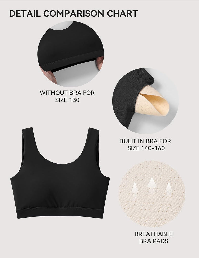 Girls Sports Bra Soft Training Tops with Removable Padding
