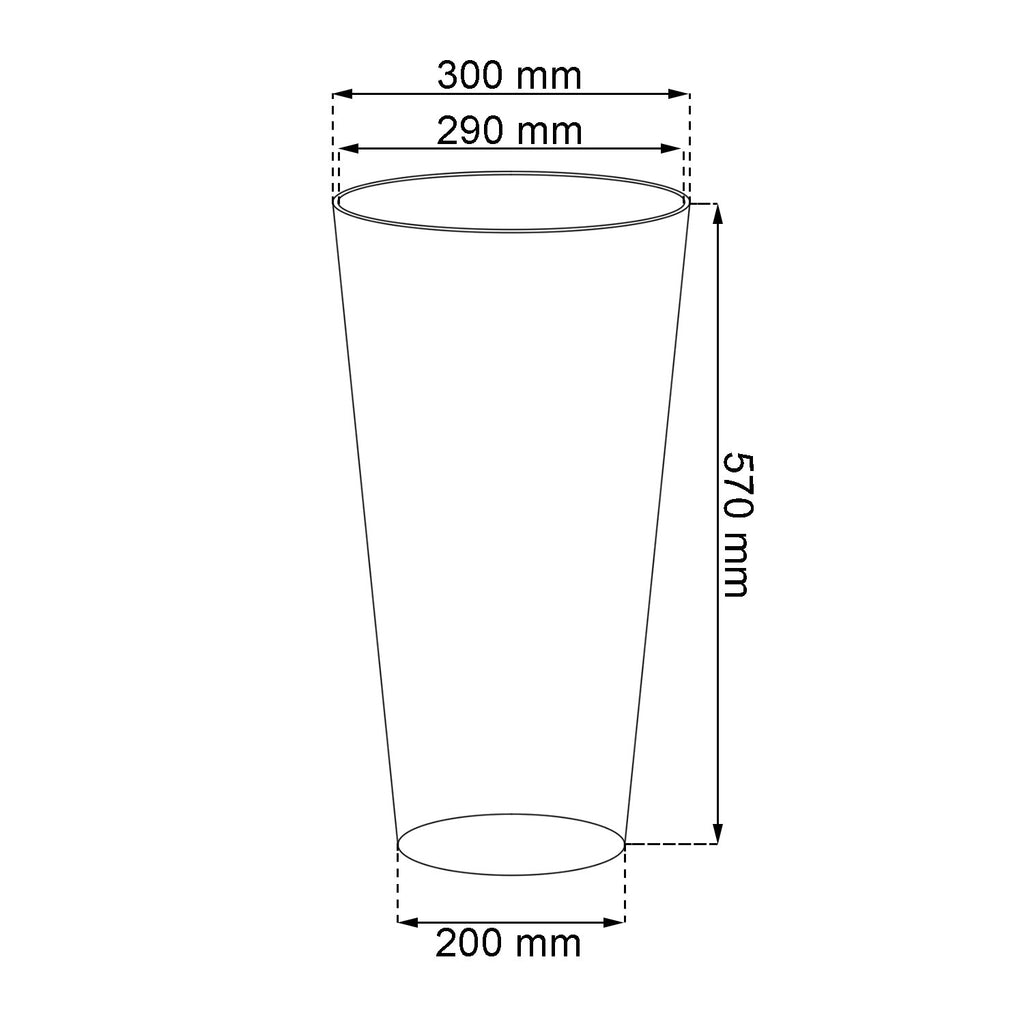 Tubus Slim Flowerpot, 30 x 57.2 cm, Concrete, 30x30x57.2 cm