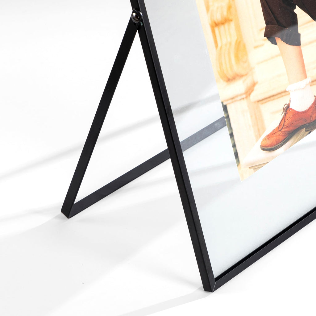 11x14 Floating Picture Frame, Real Glass Cover, Black, 1-Pack