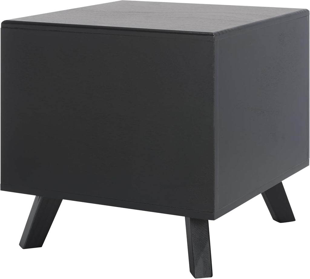 Home Collection Bean Mid-Century Matte Black Square Covered Cave Small Pet Cat Bed (Fully Assembled)
