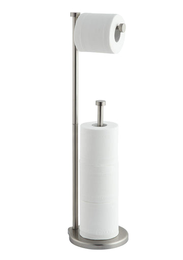 Free Standing Bathroom Toilet Paper Holder Stand with Reserve, Reserve Area has Enough Space for Jumbo Roll